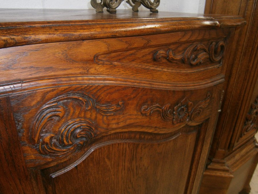 Antique French Oak Three Door Sideboard
