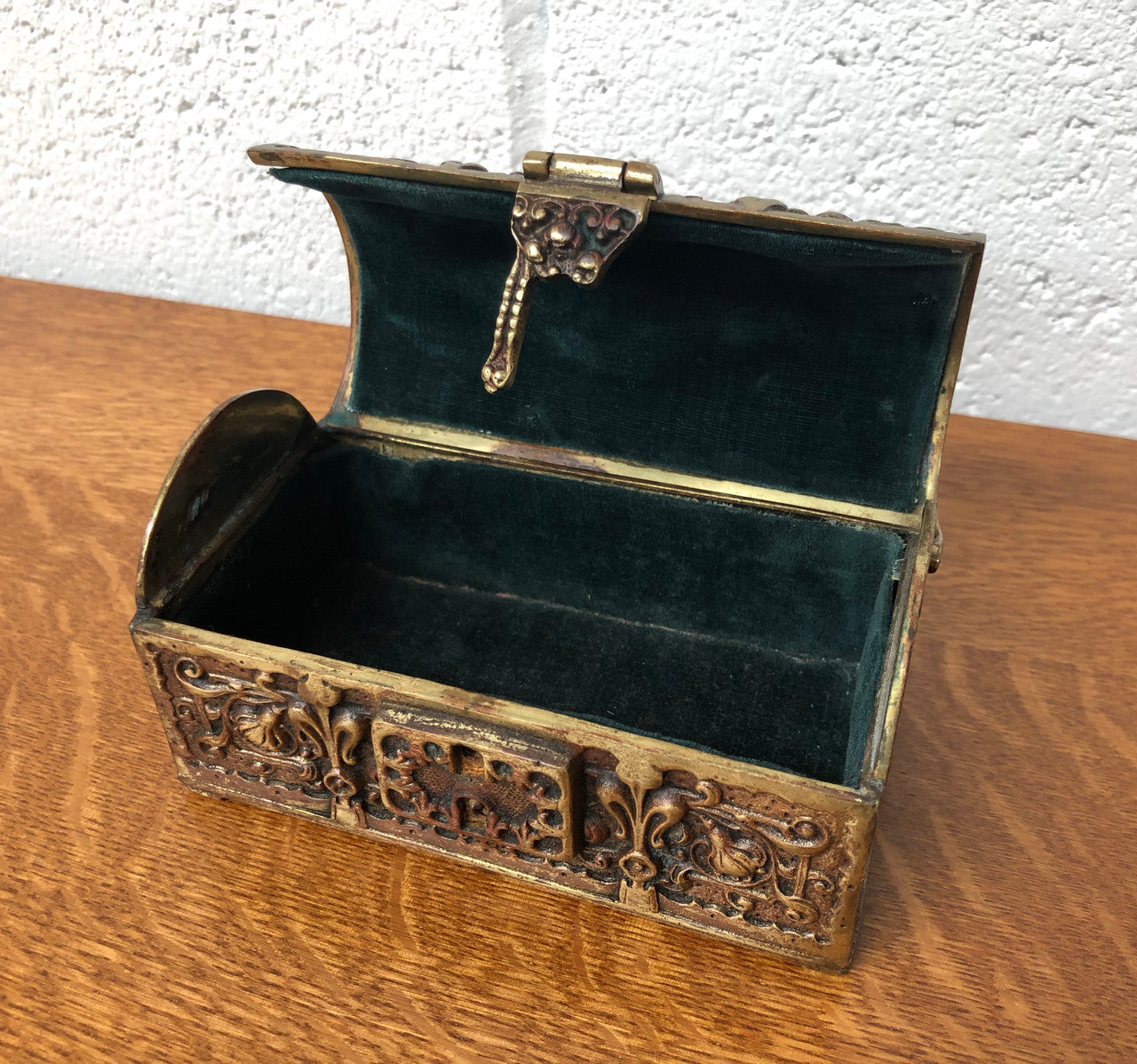 Late Victorian ormolu casket in original condition. Circa 1890.