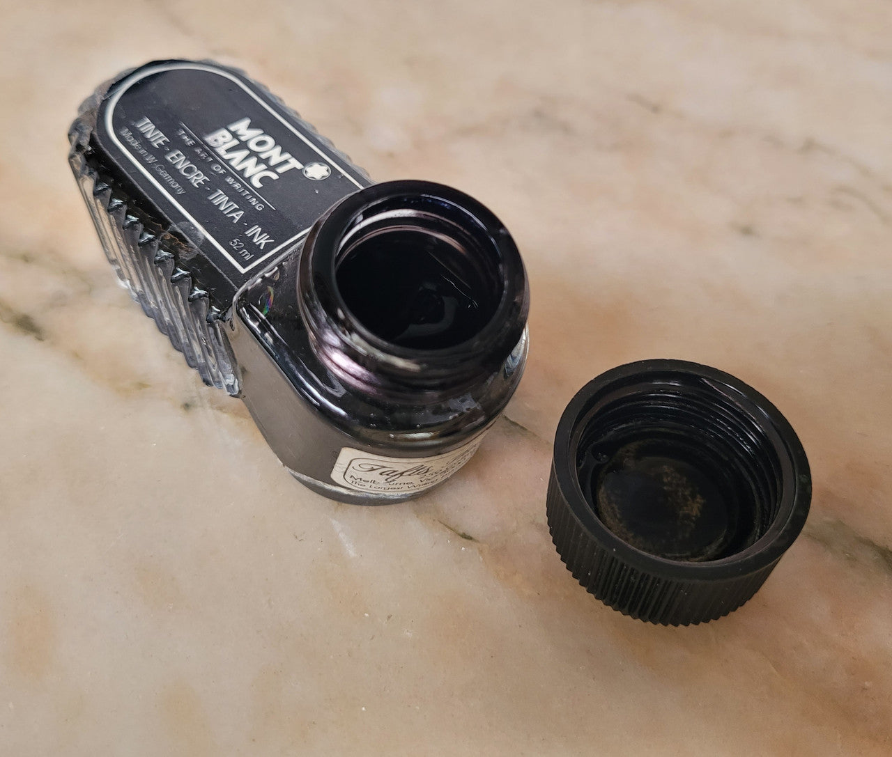 Authentic vintage "MONT BLANC" quality glass bottled fountain pen ink.