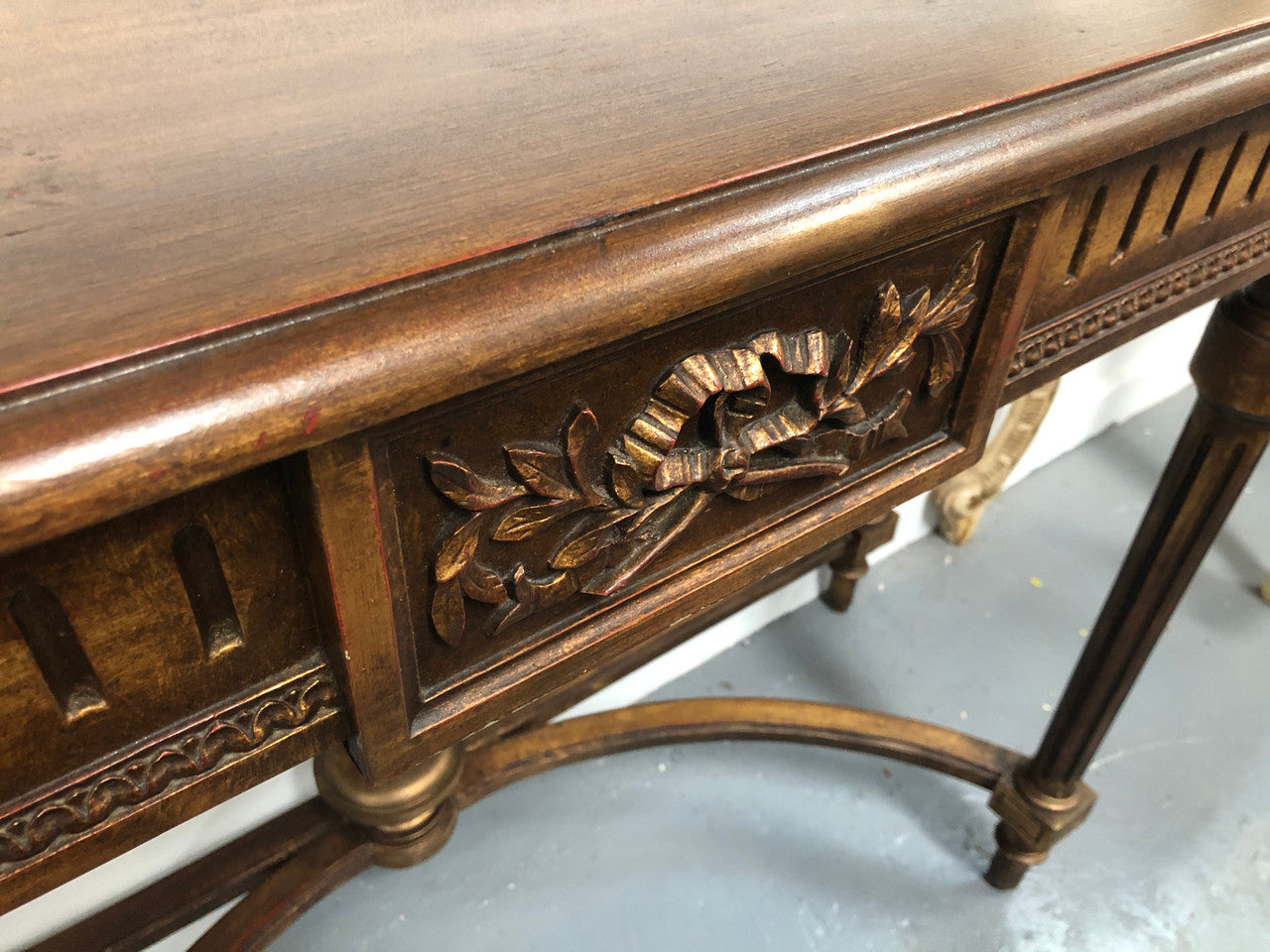 Hard to find 19th Century Louis XV gilded walnut console table in very good condition.