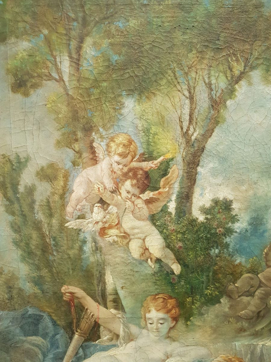 French Romantic Scene Oil Painting On Canvas