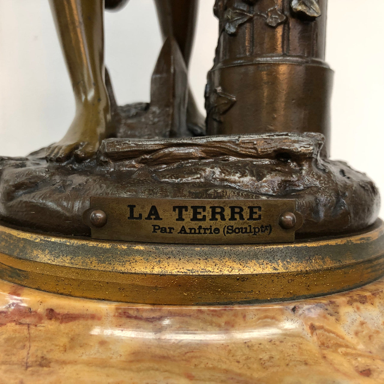 Rare "Adolphe Mougin", Figural Clock ‘La Terre‘ with World Globe