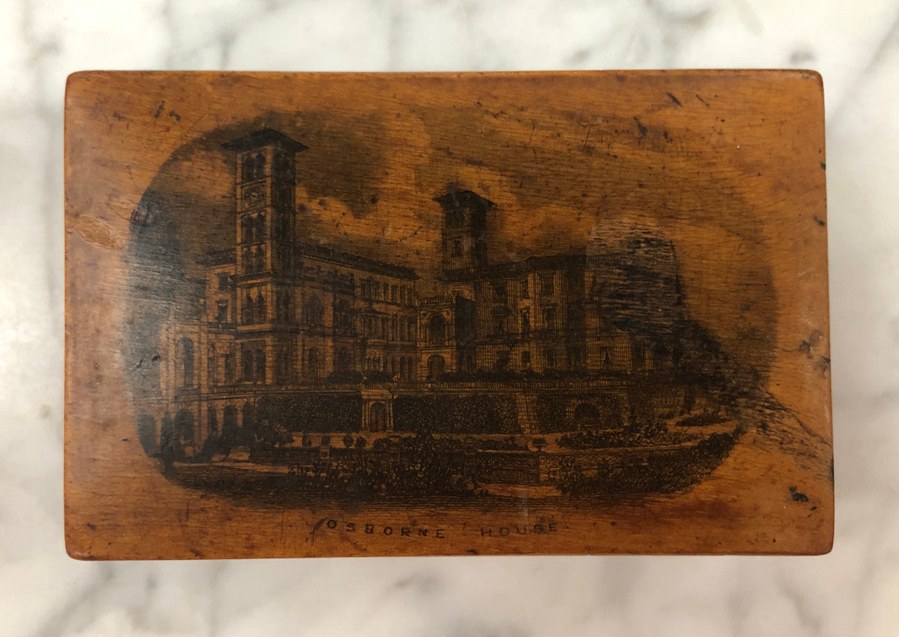 Victorian Mauchline Ware Wooden Box "Osborne House"