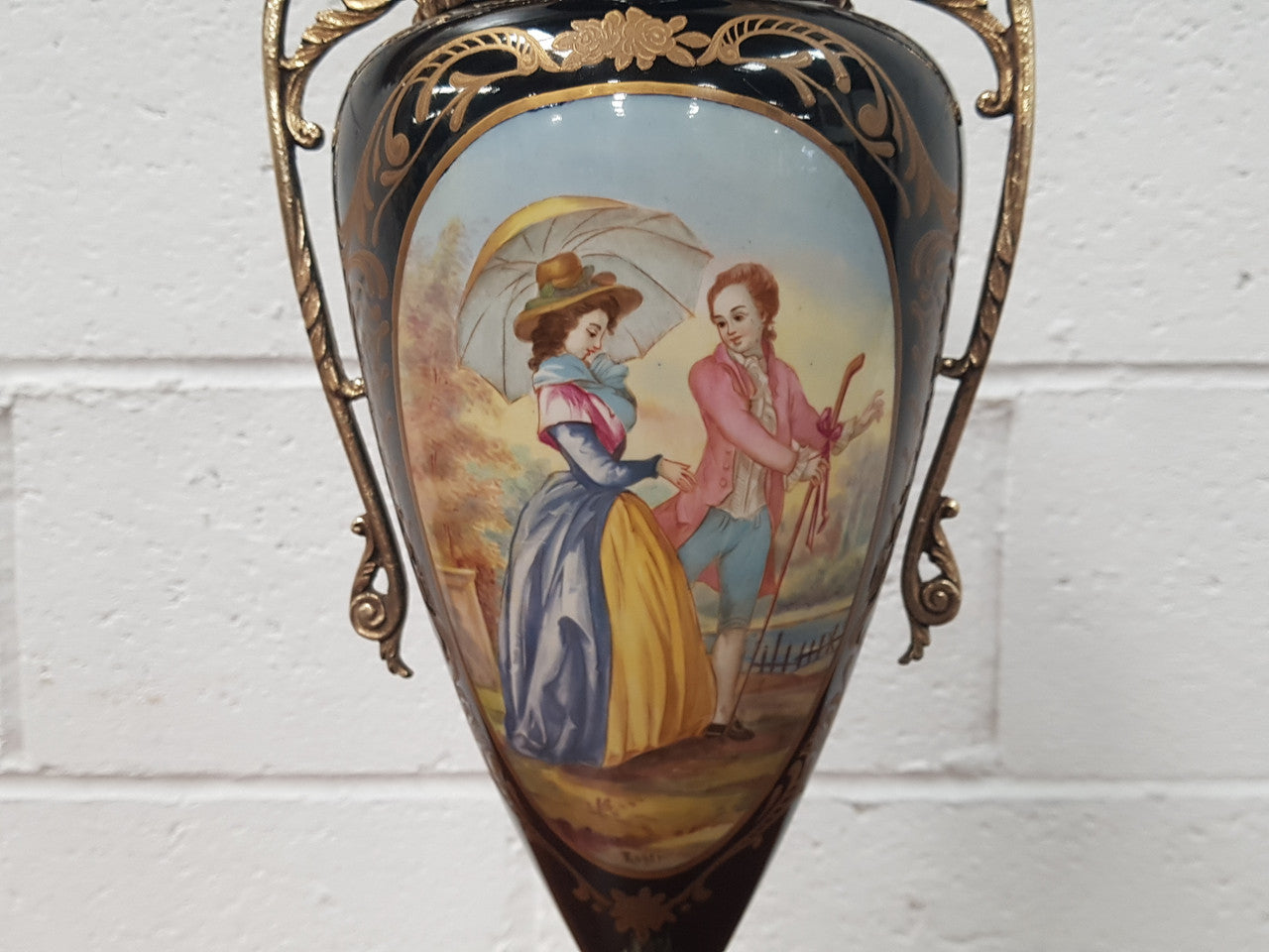 Vintage Sevres Style Hand Painted Vase