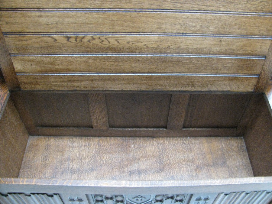 Carved French Oak Hall Seat