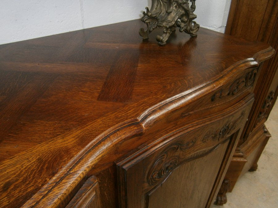 Antique French Oak Three Door Sideboard