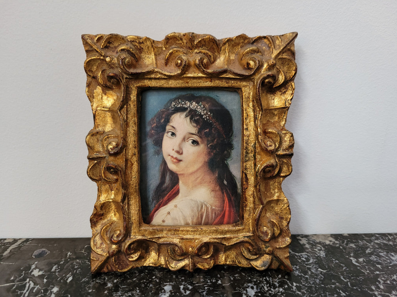 Two Italian framed prints in decorative gilt frames. In good original condition. Can be purchased as a pair or individually for $25- each.
