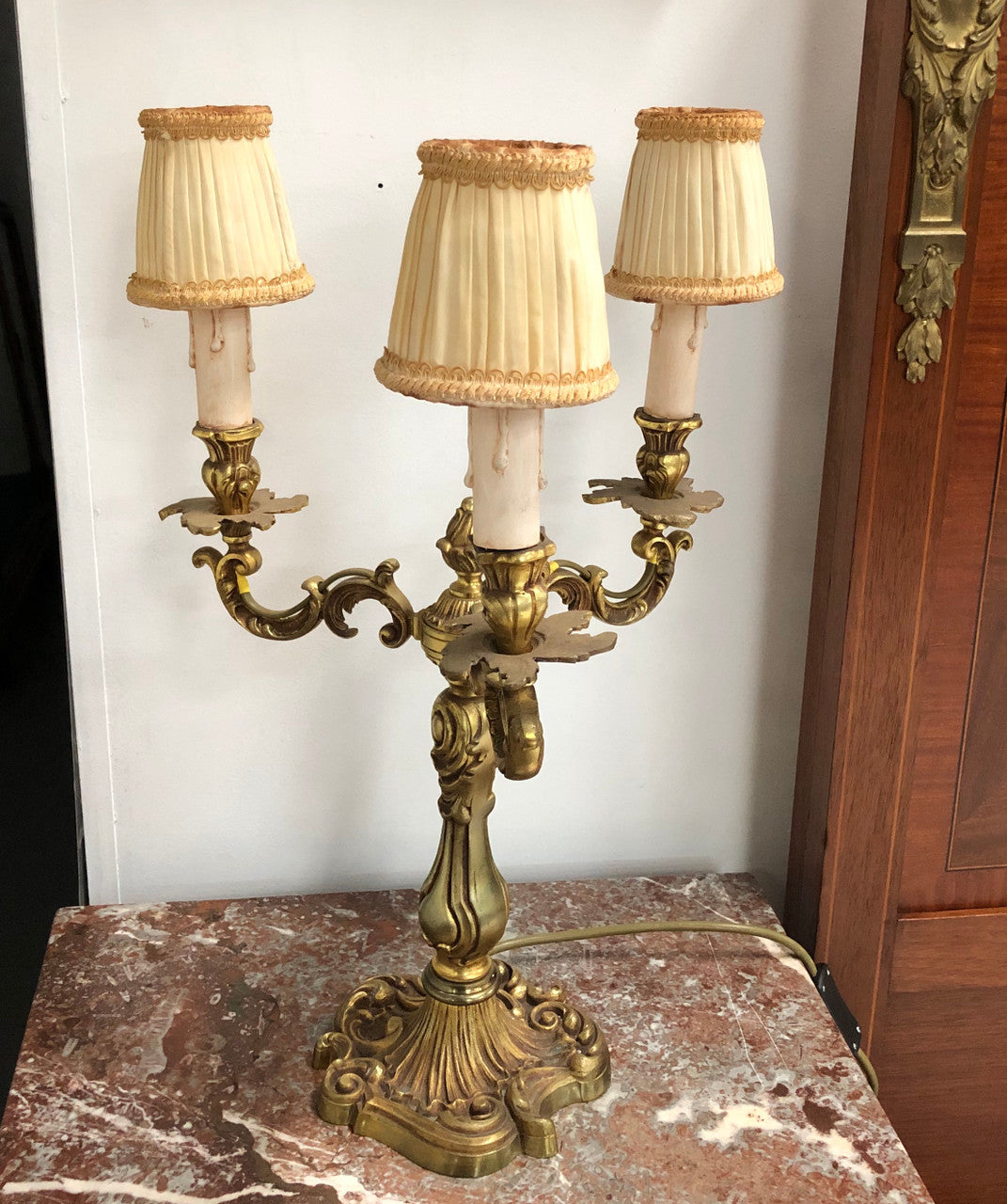 Gorgeous pair of Antique French Gilt Bronze Girandoles