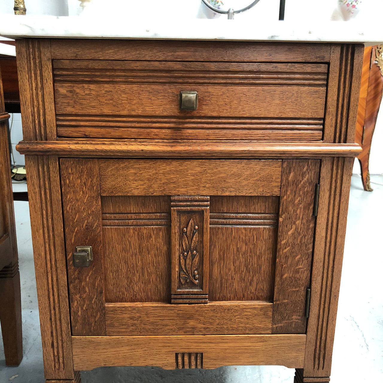 Beautiful pair of Arts and Crafts Bedsides