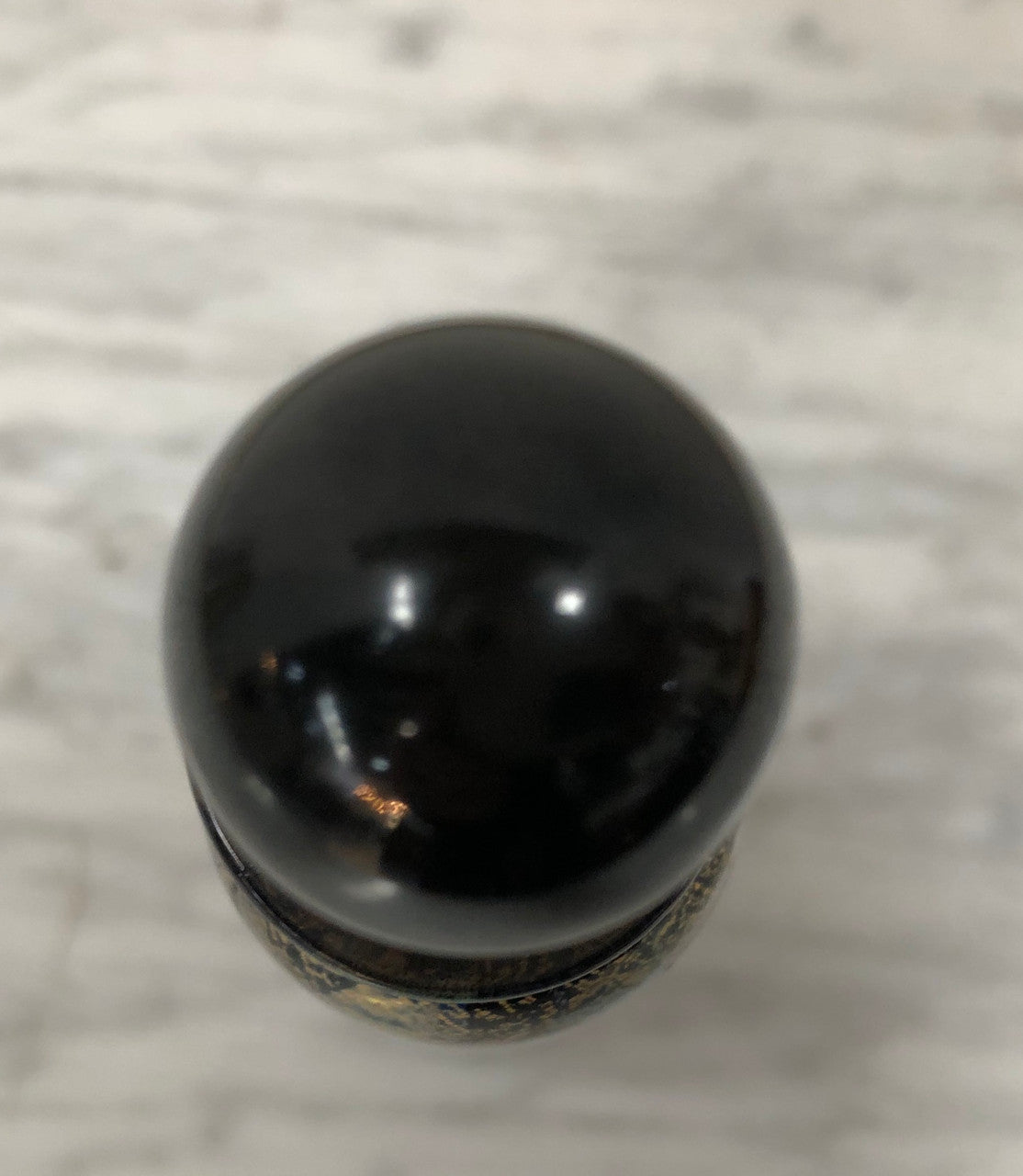 Nick Wirdnam Long Black & Gold Art Glass Scent Bottle