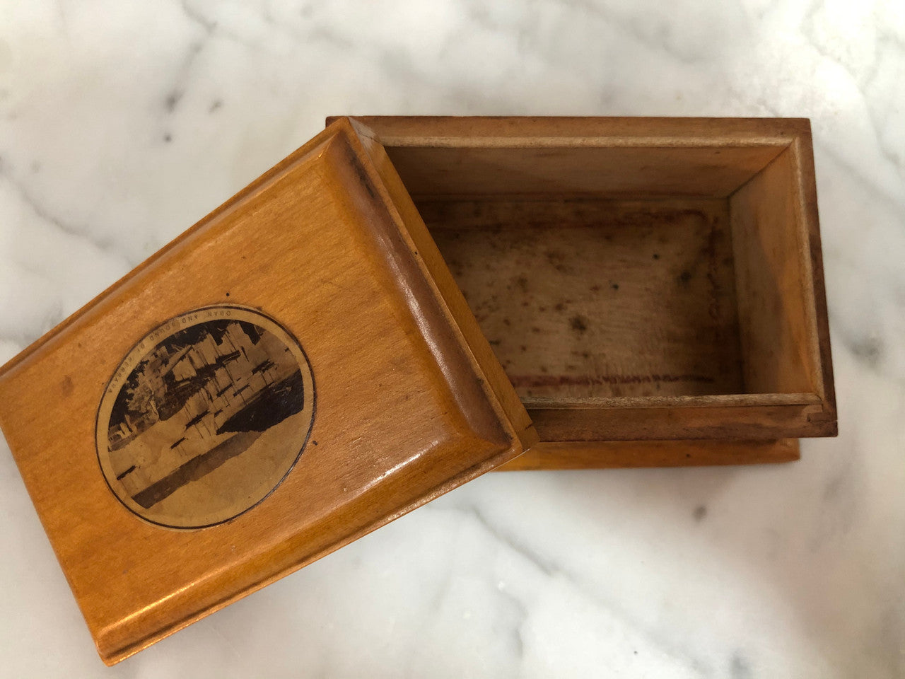 Antique Mauchline Ware Wooden Trinket Box