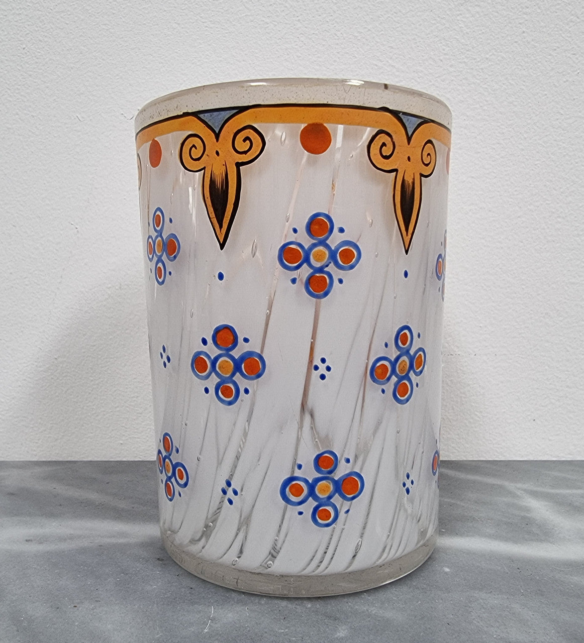 Rare 19th Century French Opaline Coat of Arms Cup-Vase