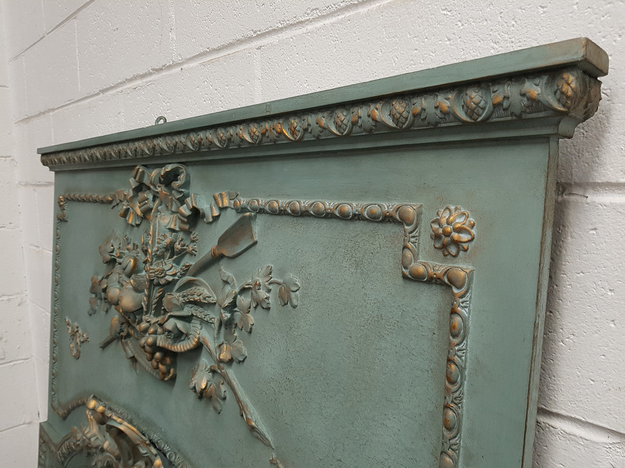 Late 19th Century Antique French Painted & Gilded Trumeau Mirror