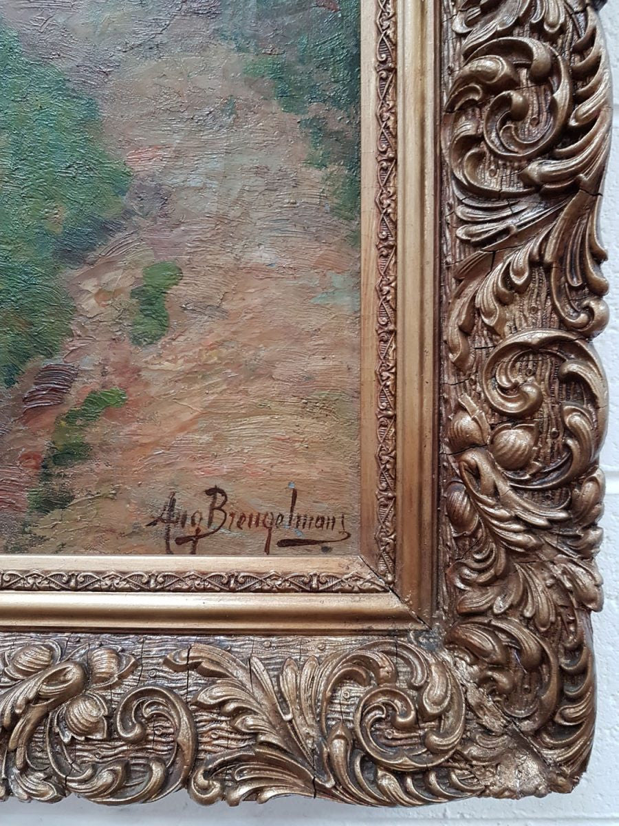 Large Signed Oil Painting On Canvas