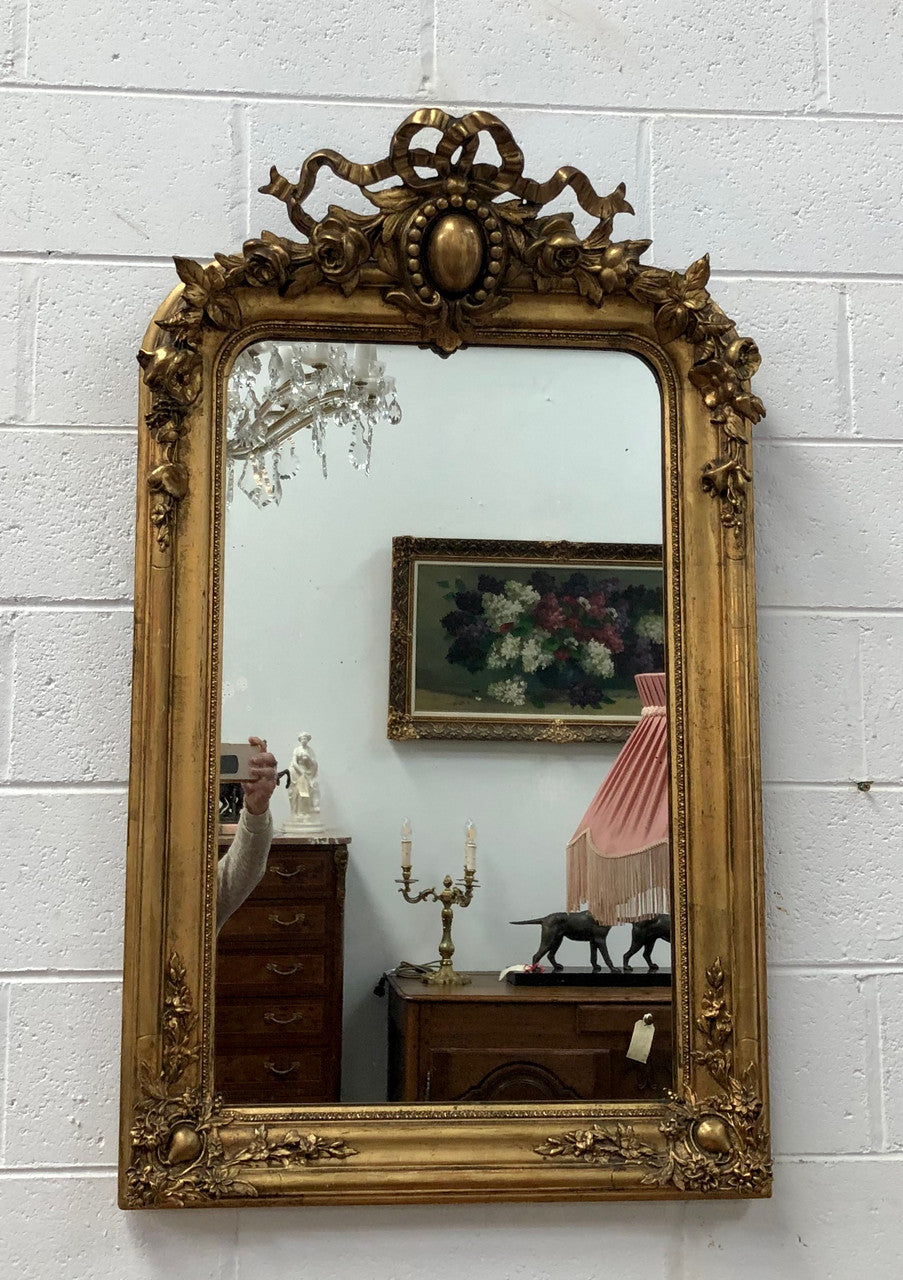 A Rare Early 19th Century French Easy To Place Mirror