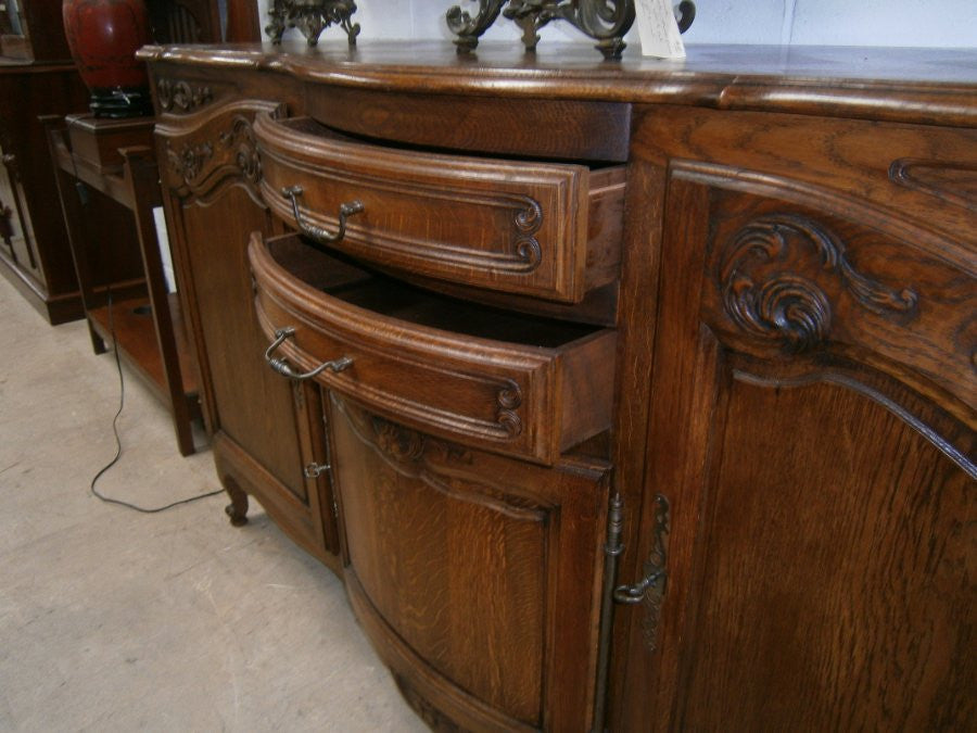 Antique French Oak Three Door Sideboard