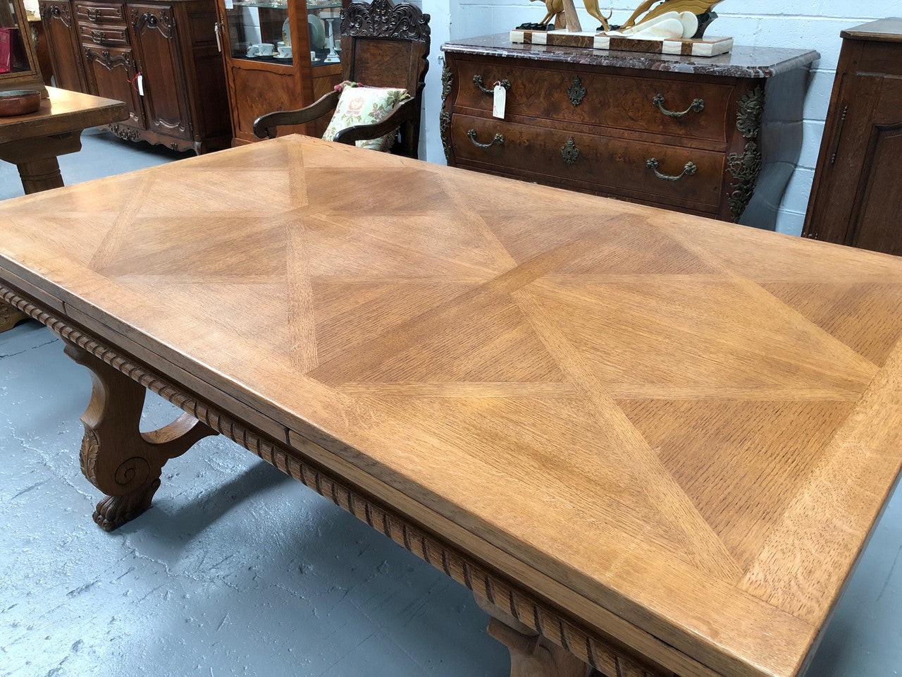 French Oak Spanish Style Extension Table