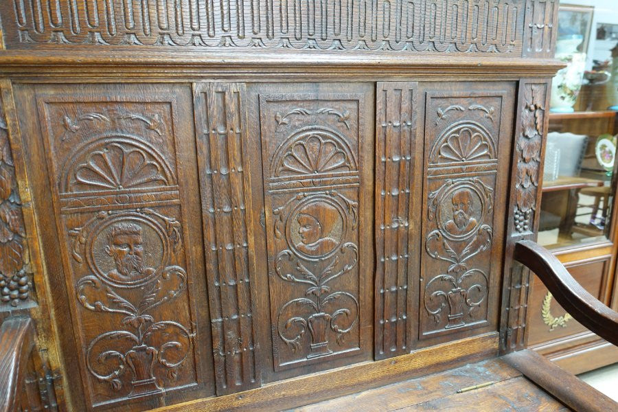 French Oak Hall Seat