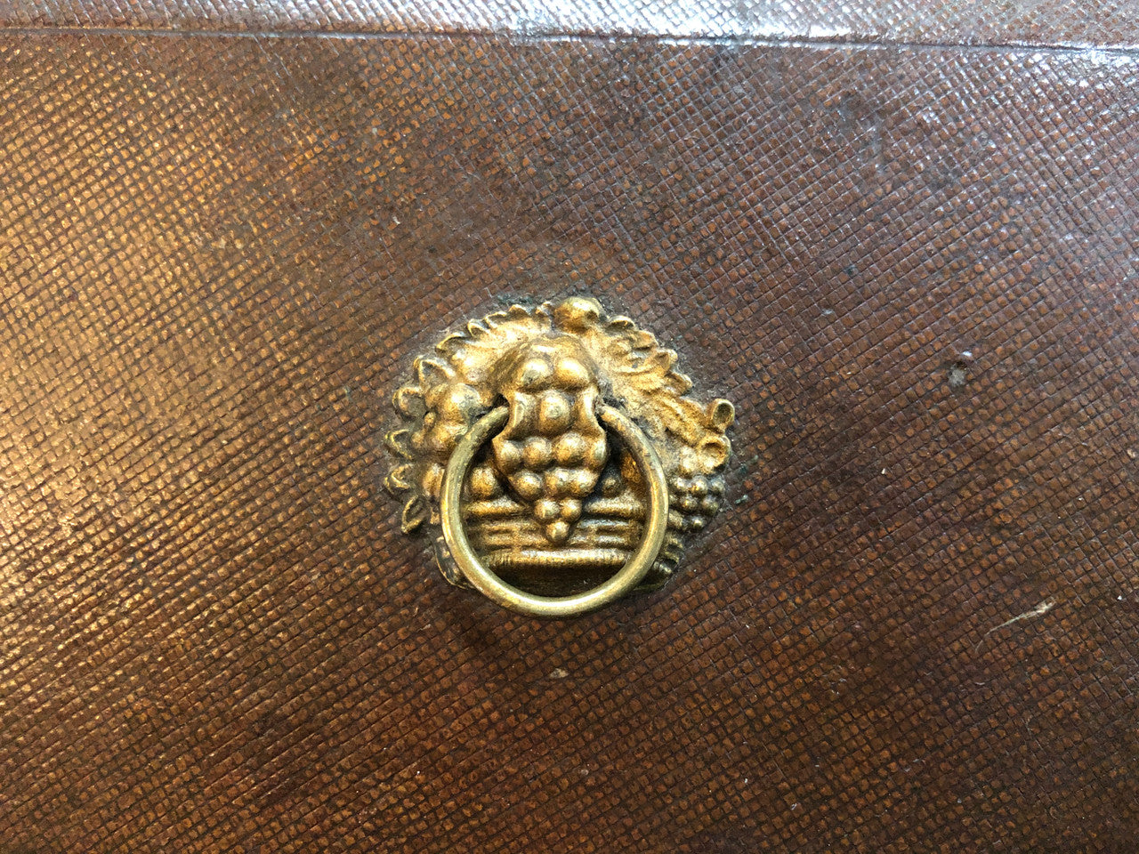 Antique Leather Lockable Trinket Box