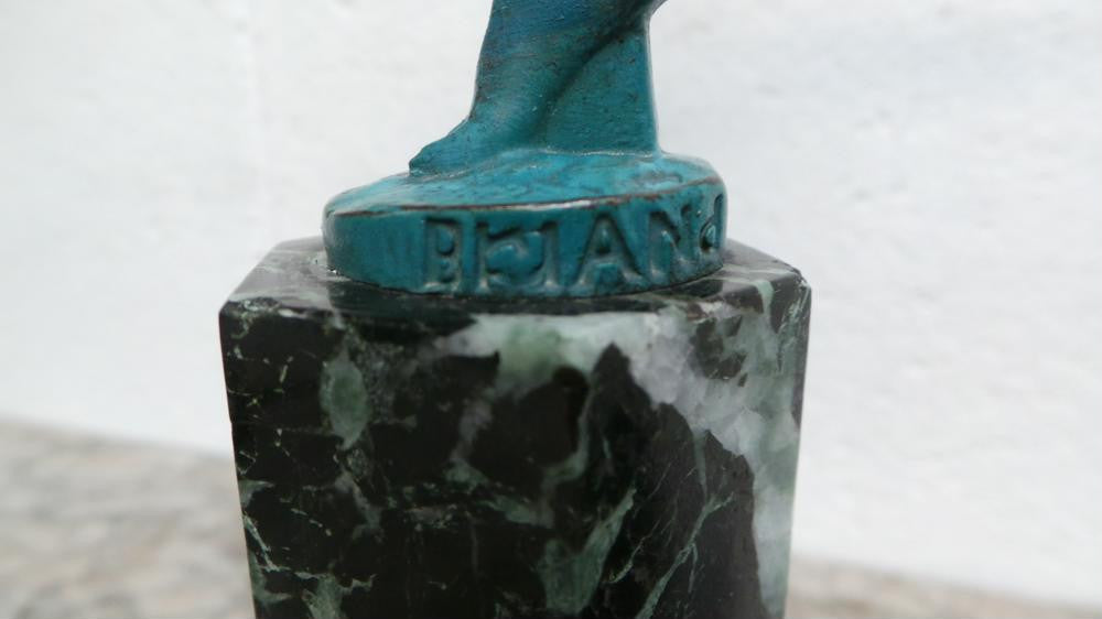 French Art Deco Hoop Lady Statue Signed By Danseuse Au Cerceau