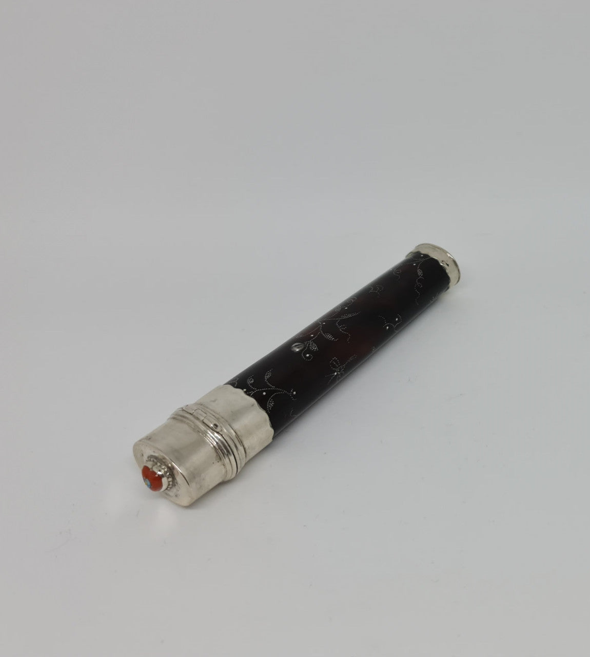 Very unique and rare antique french silver and tortoiseshell needle case. It has been superbly decorated. In stunning original condition.