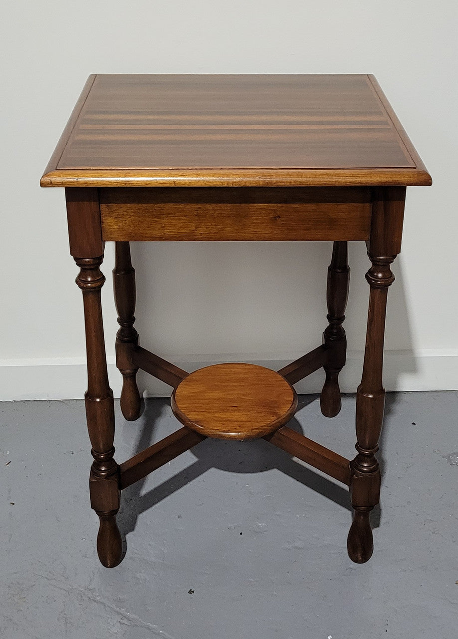 Beautiful art deco walnut occasional table. In good original detailed condition.