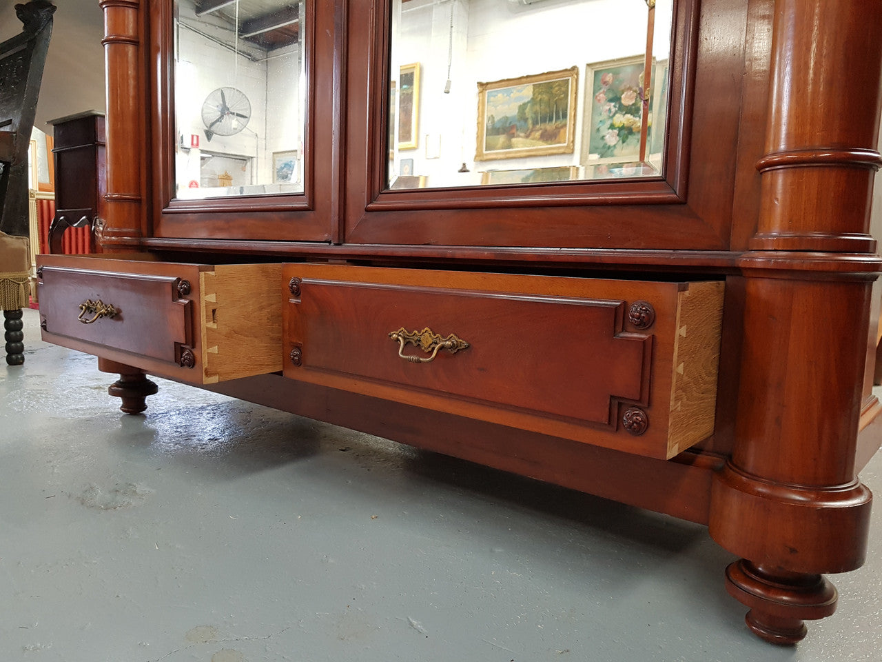 A stunning example of a great quality Antique French Henry II mahogany, Armoire in great condition. With superb crisp carvings and beautifully turned and detailed columns and a lovely mellow colour and in great condition. Circa 1880.