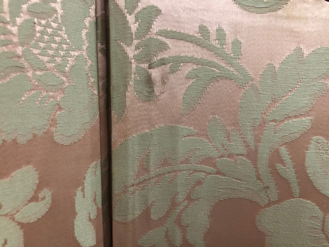 Rare Antique French Walnut Louis XVI "Silk Brocade Fabric" three fold screen. The fabric is in good overall condition with some minor wear and tear.