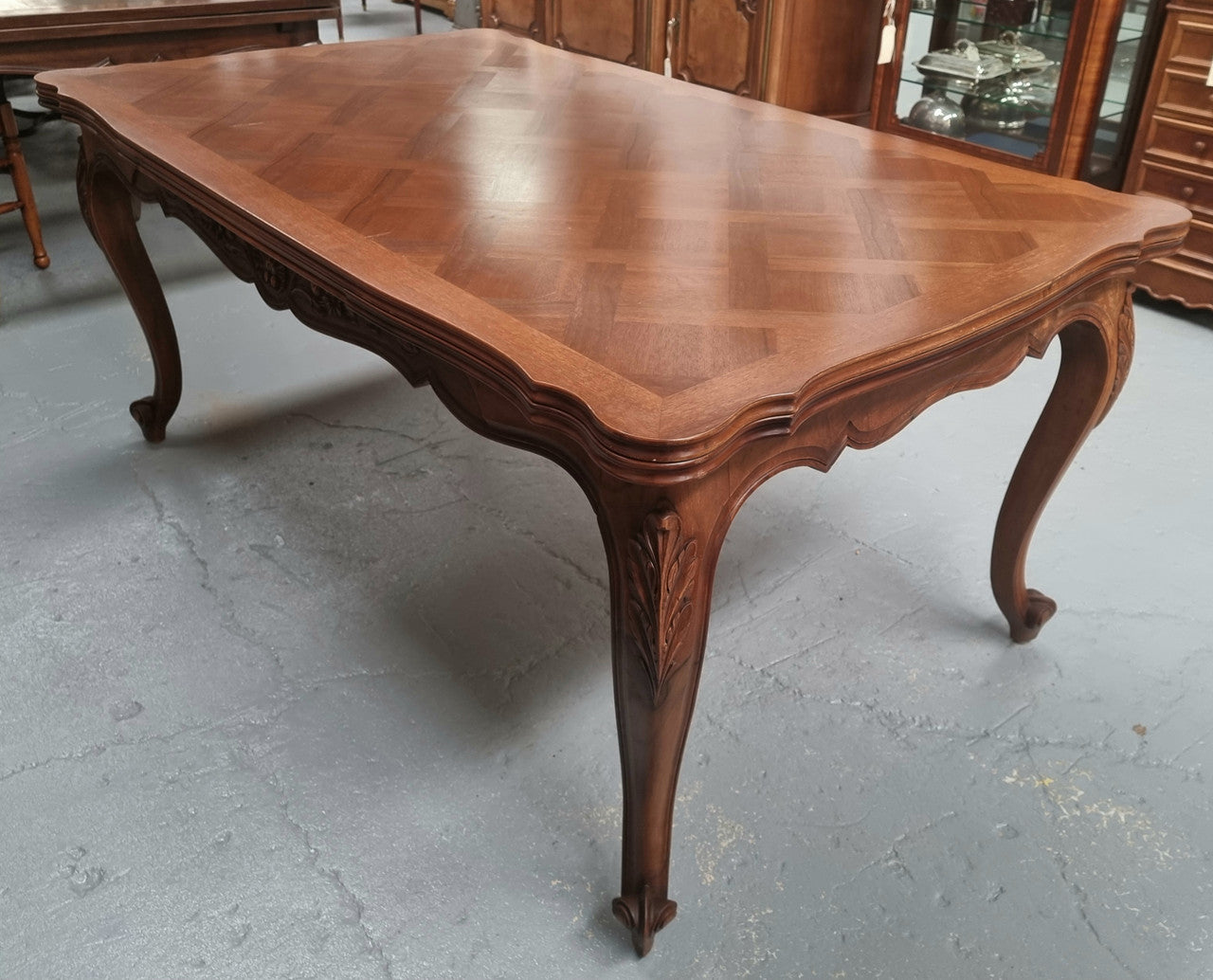 Louis XV Style Parquetry Top Extension Table