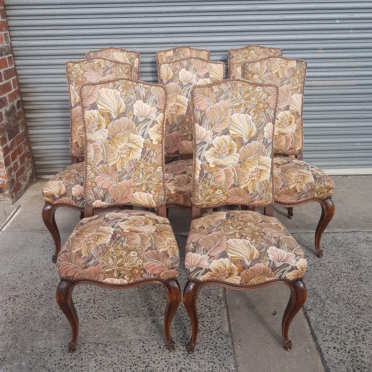Set of Eight French Louis XV style Dining Chairs