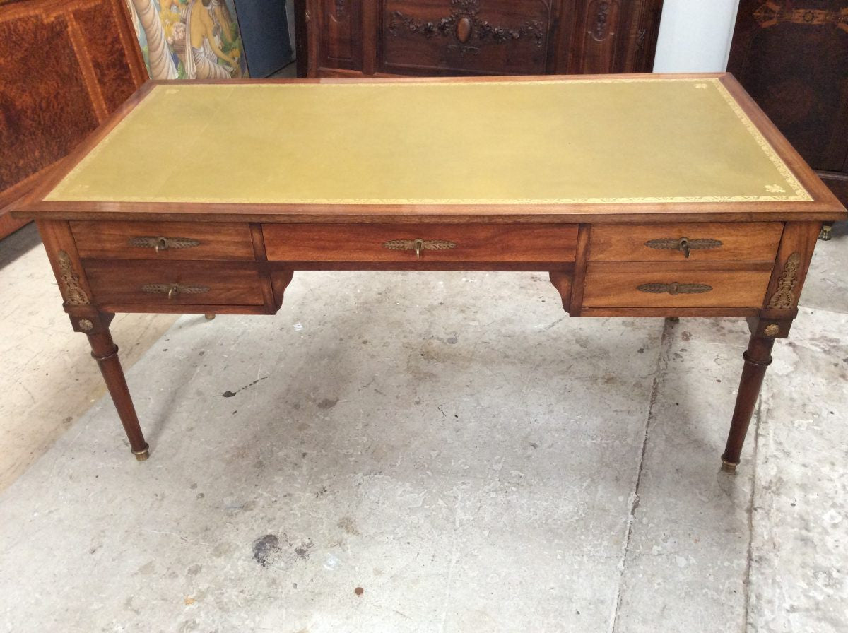 Antique French Empire Style Tooled Leather Top Desk
