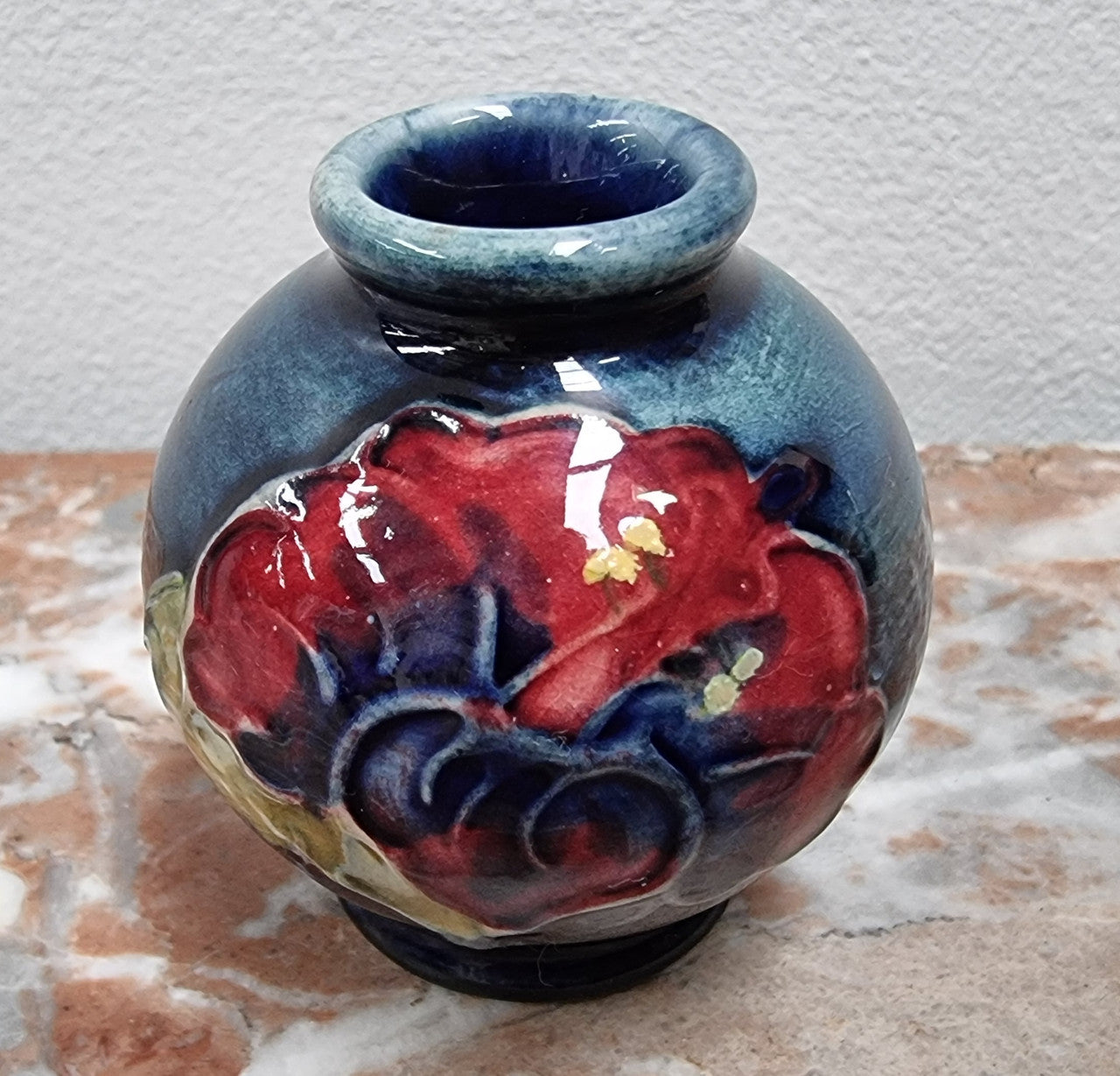 Rare Miniature Moorcroft vase with very vibrant and is in good original condition