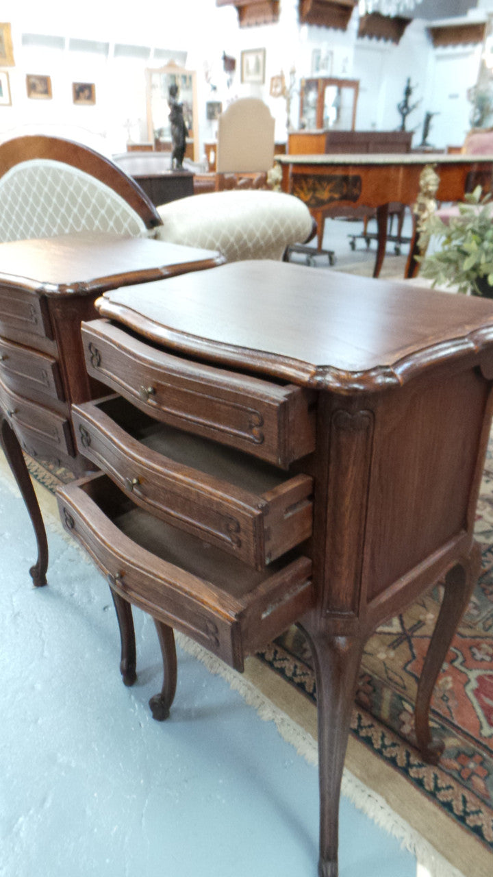 Petite Pair of French Bedside Cabinets