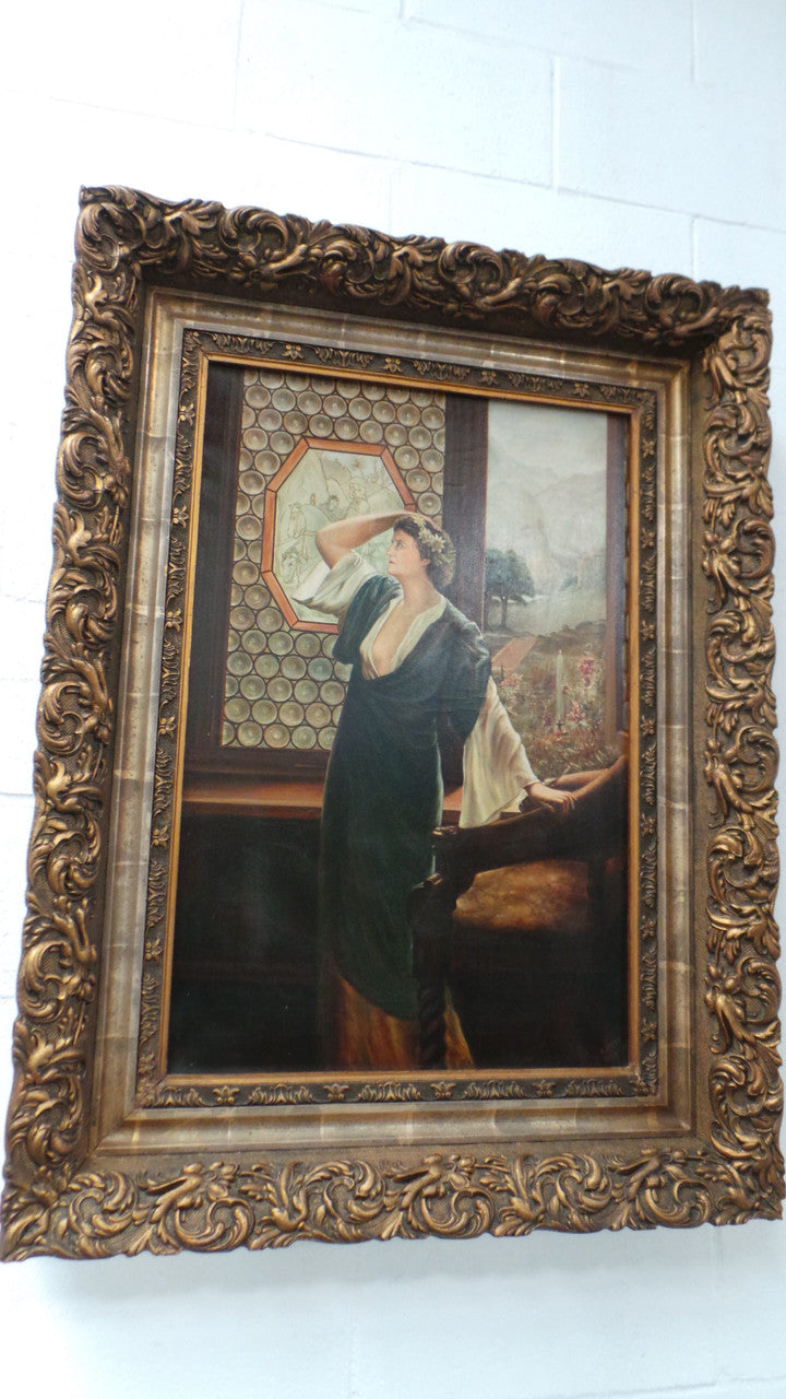 Sensational Antique Oil Painting On Canvas