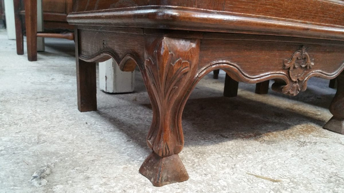 French Walnut Marble Top Bedside Cabinets