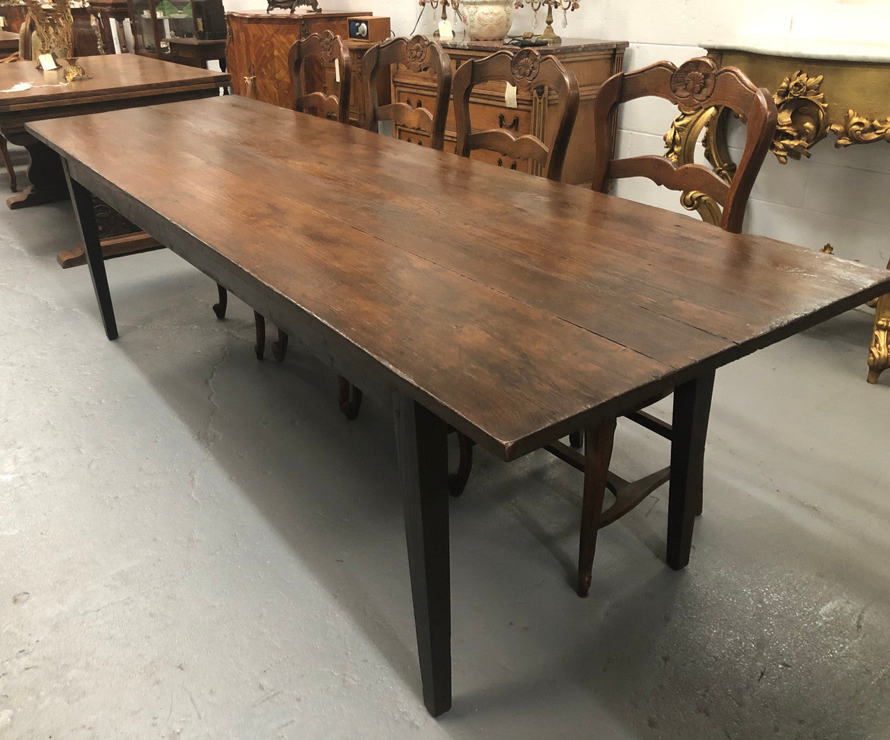 Early 19th Century French Farmhouse table. In detailed original condition.