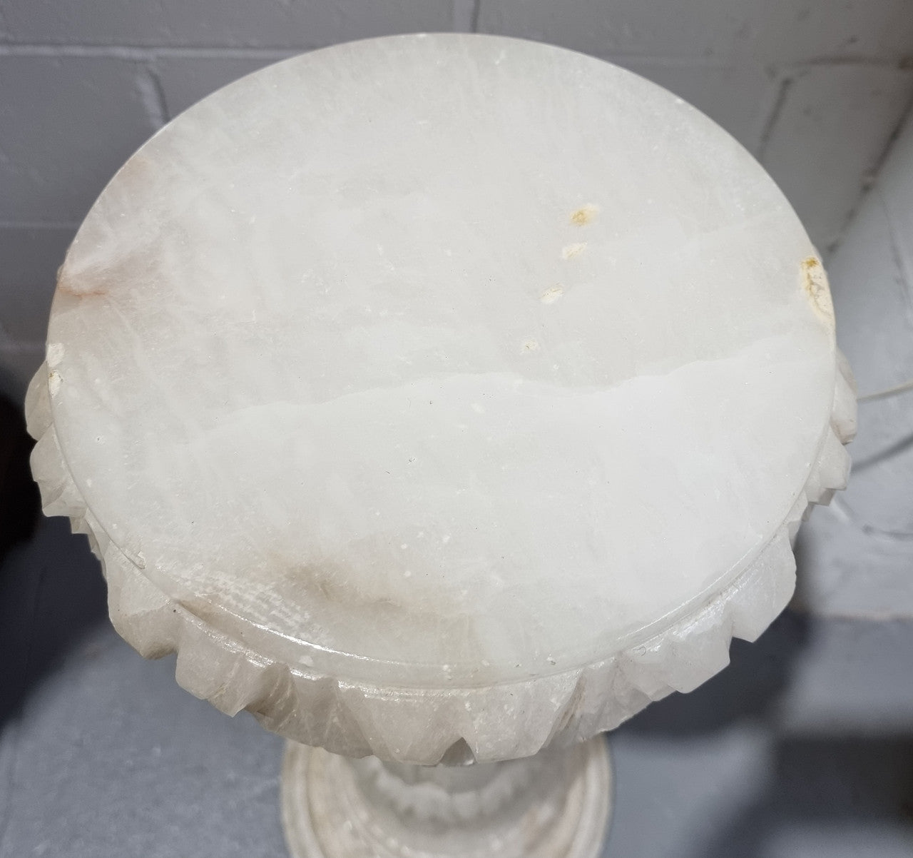 White Alabaster Floor Lamp Column Pedestal