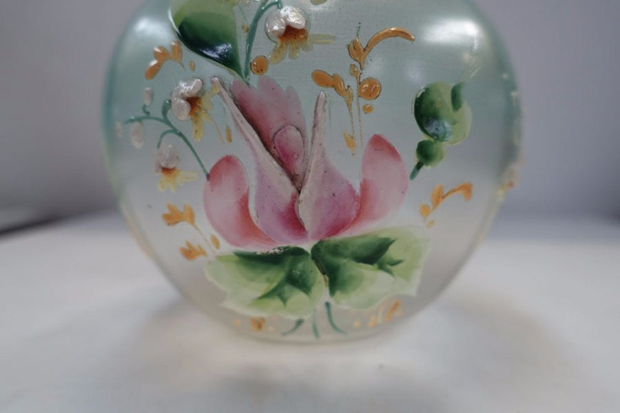 Satin Finished And Enamel Glass Vase