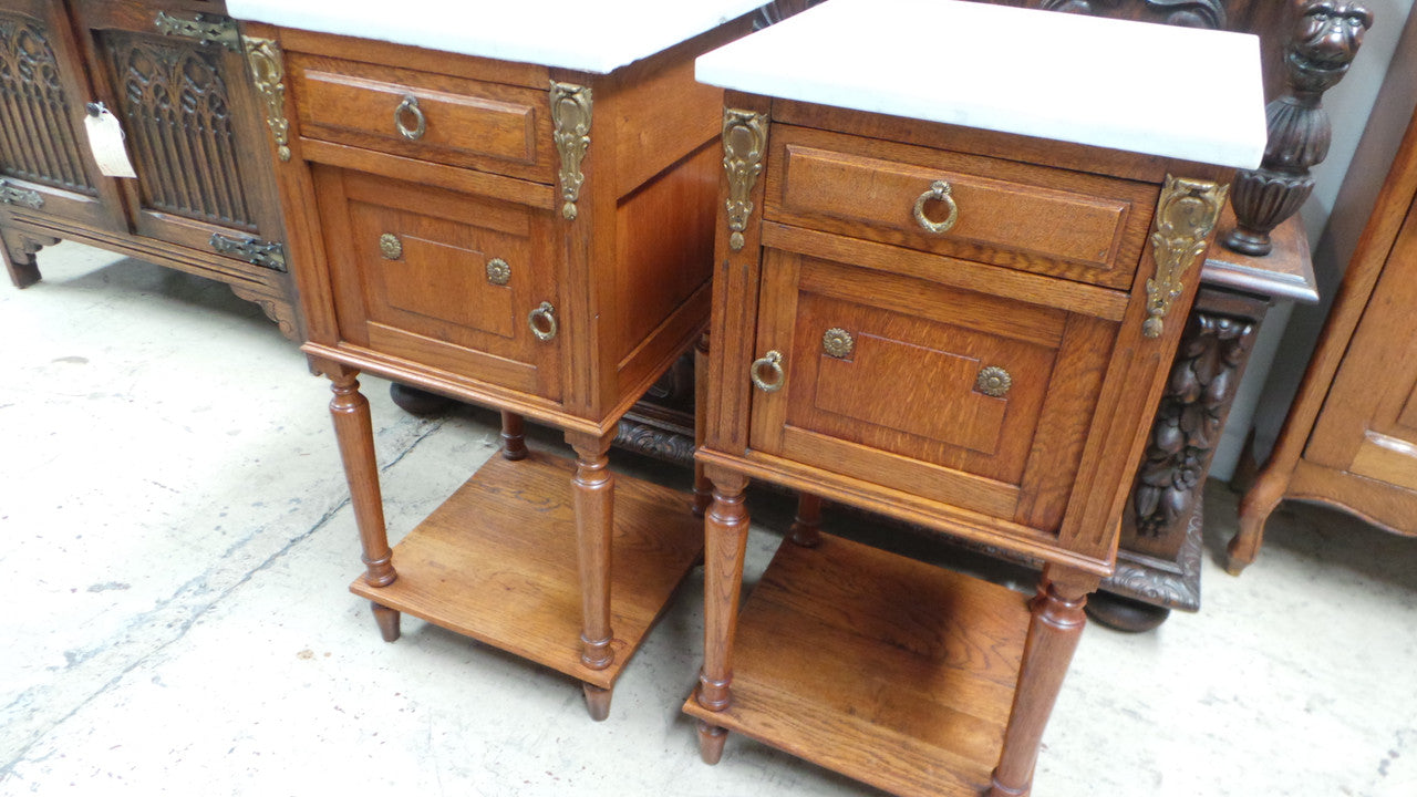 Pair of French Oak Bedside Cabinets-8