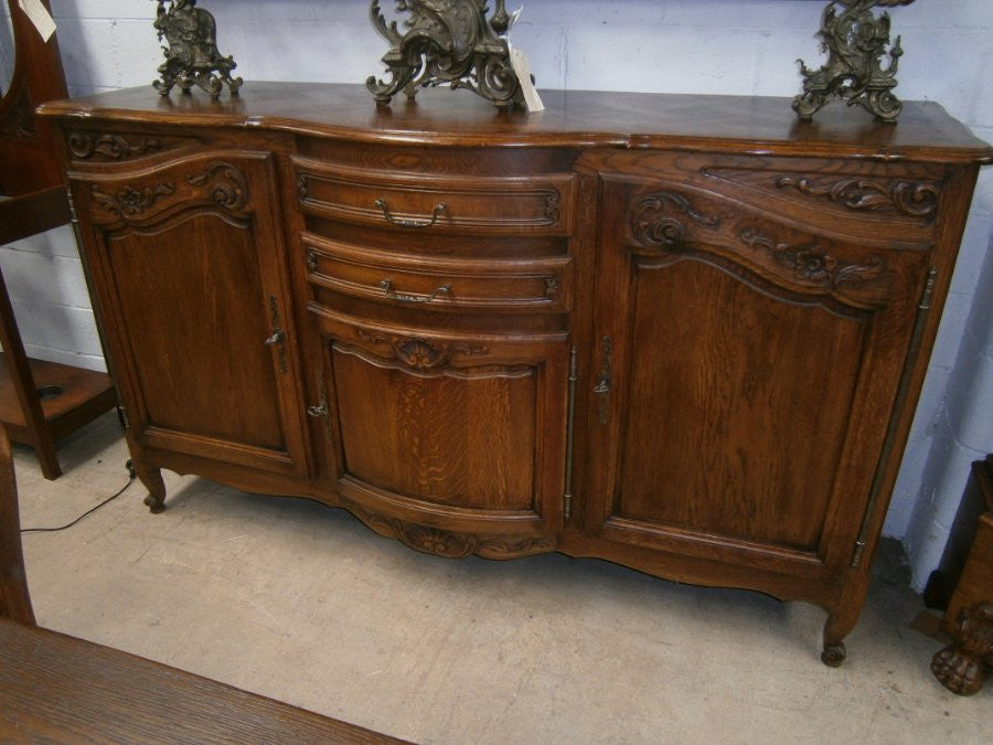 Antique French Oak Three Door Sideboard