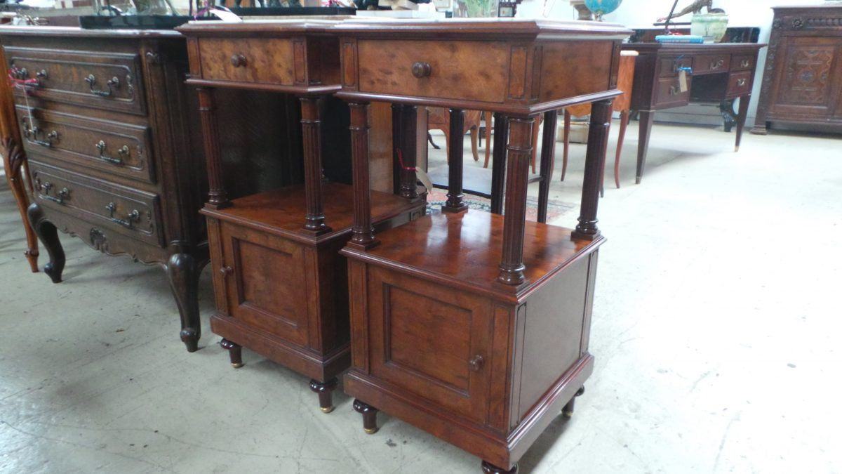 Pair of High End Mahogany Bedside Cabinets