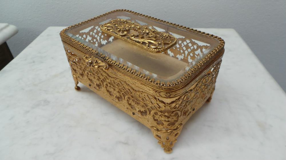 Gilt Filigree Jewellery Box