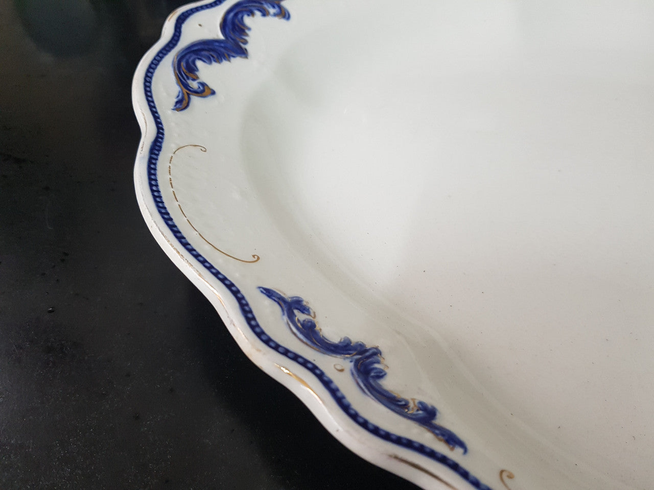 Large Victorian Blue & White Meat Dish