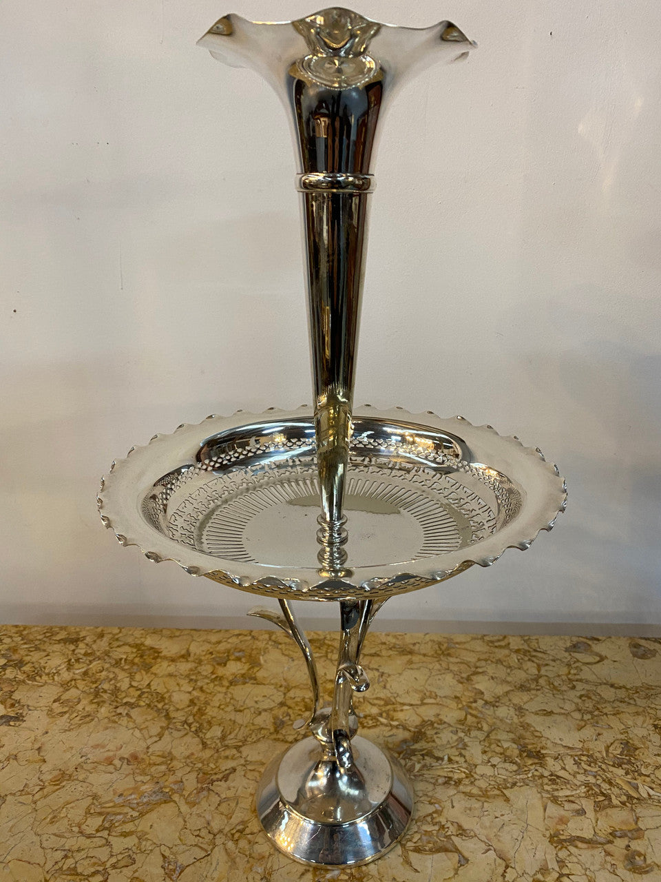 Late Victorian silver plated epergne table centerpiece.