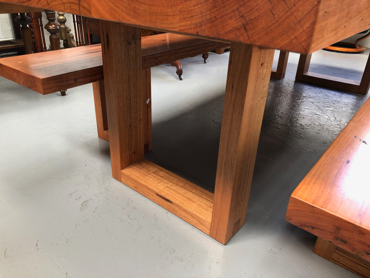 Industrial Style Dining Table and Bench Seats