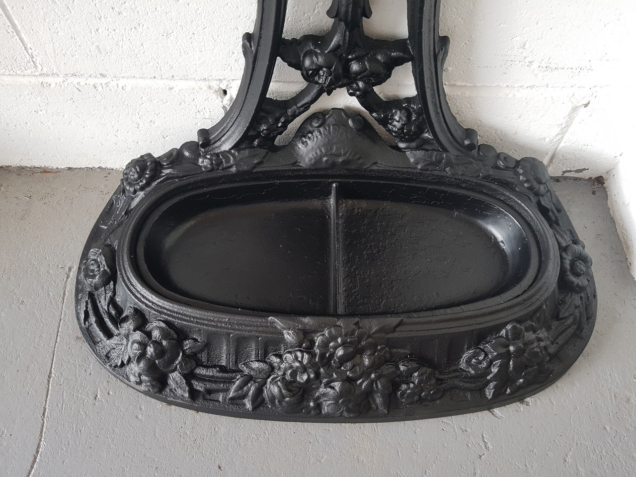 Highly Decorative French Antique Painted Cast Iron Hallstand