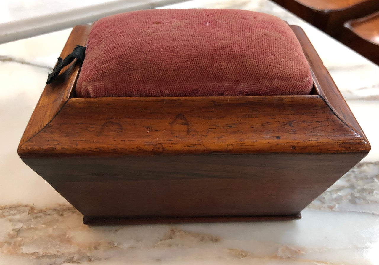 Victorian Sewing Aide Box With Needle Cushion