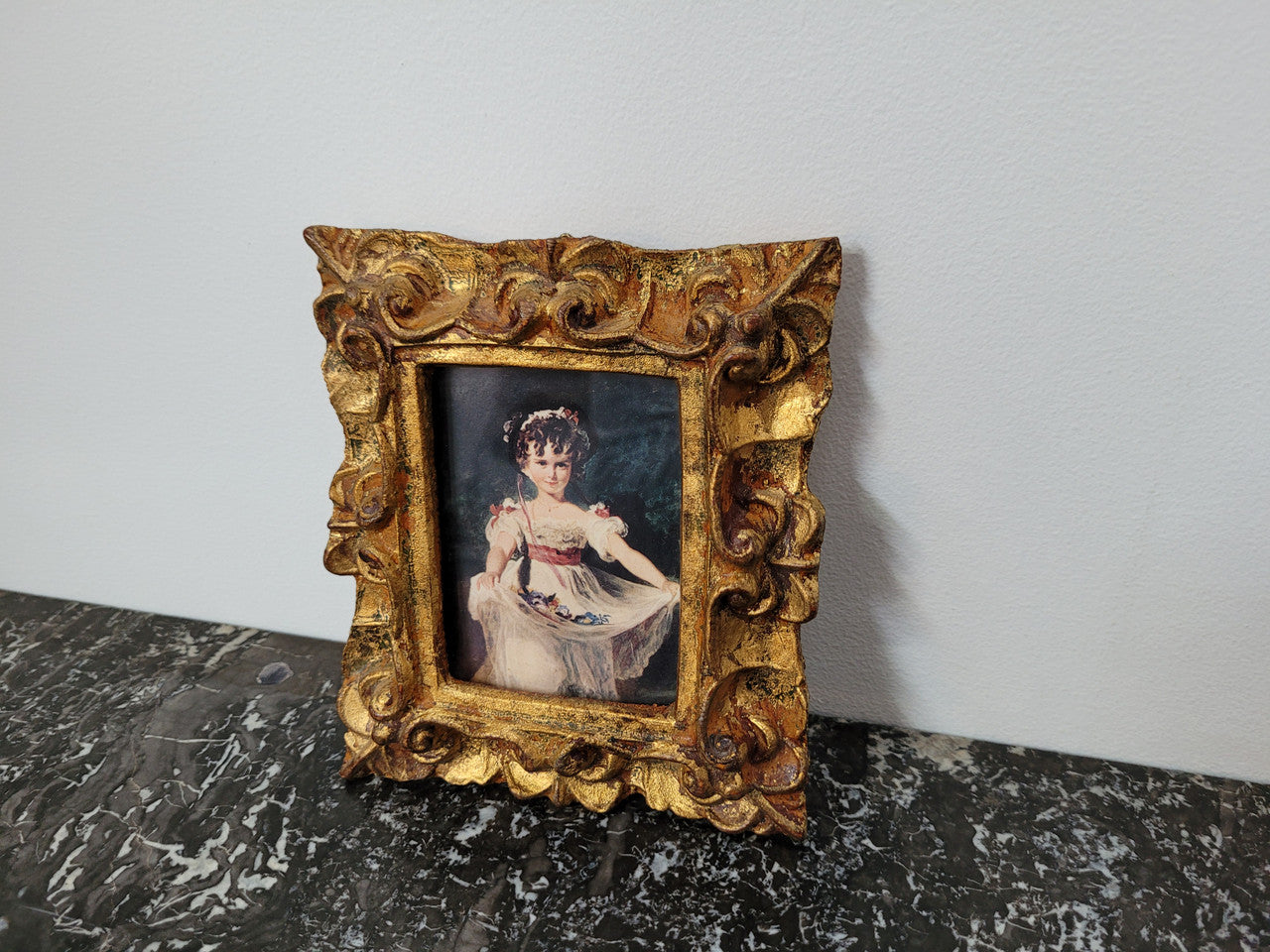 Two Italian framed prints in decorative gilt frames. In good original condition. Can be purchased as a pair or individually for $25- each.