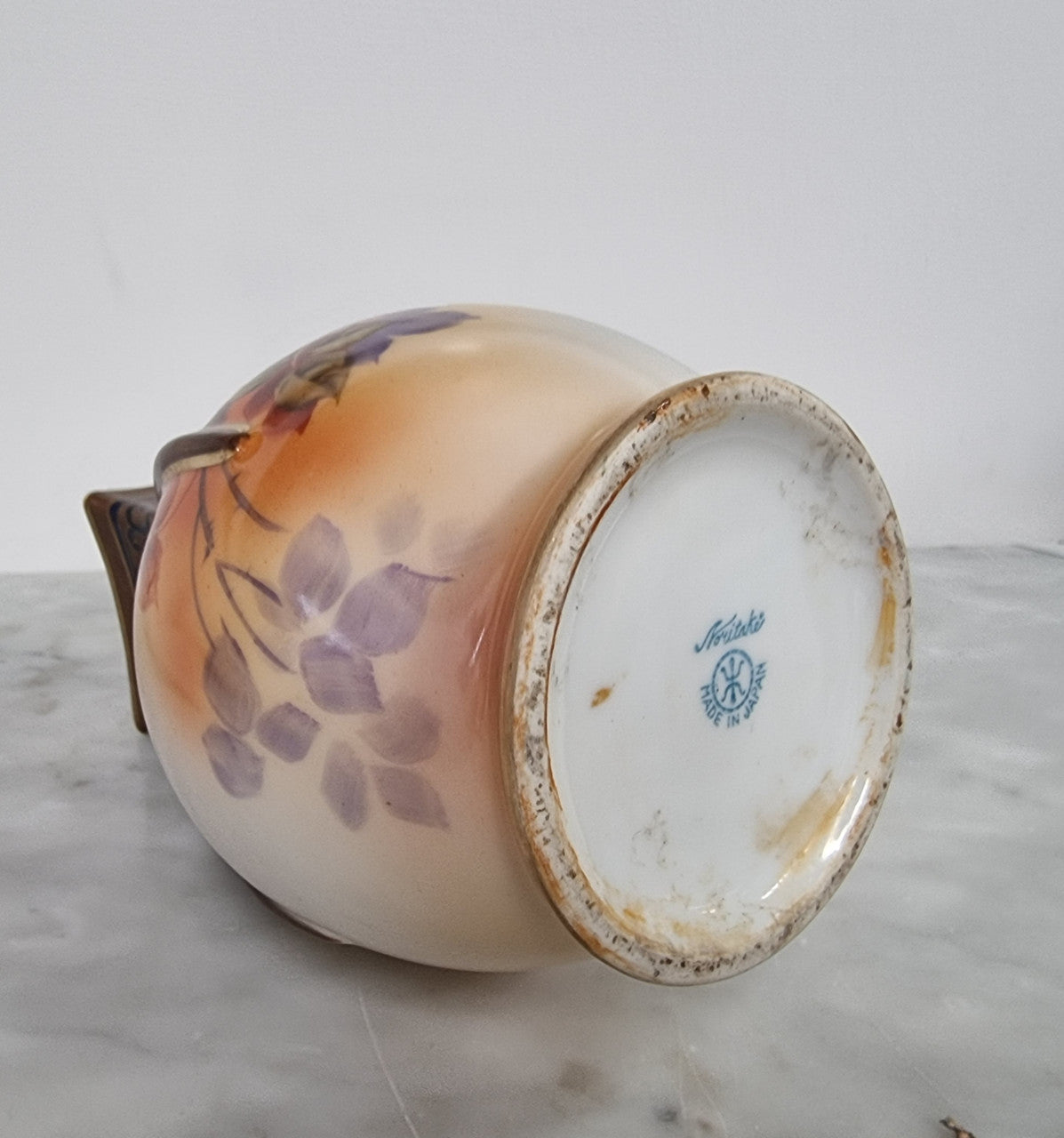 Rare Noritake Vase With Floral Scene