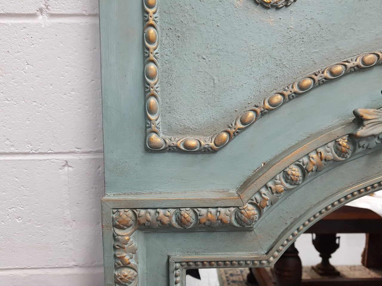Late 19th Century Antique French Painted & Gilded Trumeau Mirror